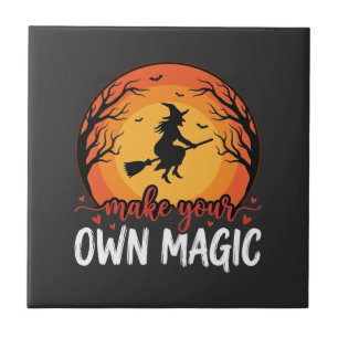 Carreau Créez Votre Propre Magie Sorcière Halloween Design