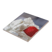 Carreau Crème aux fraises dans un bol de verre (Côté)