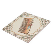 Carreau Creme blanche et peigne de cheveux or Funny Salon (Côté)