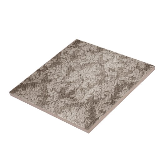 Carreau Crème, damassé bronzage (Côté)