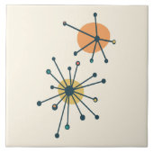 Carreau Crème de démarrage atomique du milieu du siècle, T (Devant)