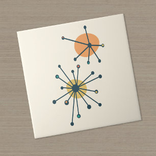 Carreau Crème de démarrage atomique du milieu du siècle, T