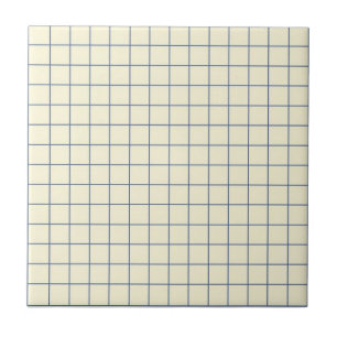 Carreau Crème douce et bleu marine À damiers Motif Retro