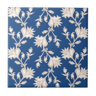 Carreau Crème et blanc victorien motif floral