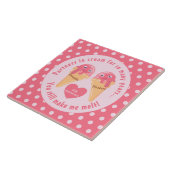 Carreau Crème glacée Scoops Cute Romantique Saint Valentin (Côté)
