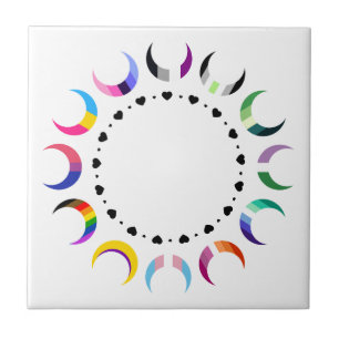 Carreau Crescent Pride Lunes et Bague Coeur