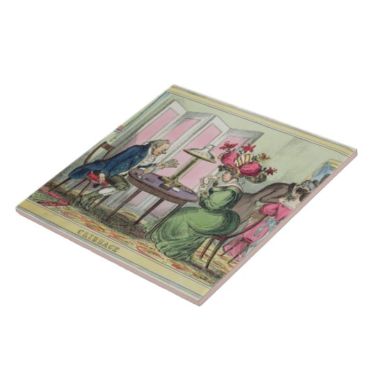 Carreau Cribbage, édité par Thomas McLean, Londres (colo (Côté)