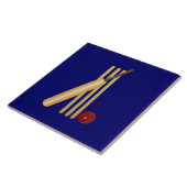 Carreau Cricket - wicket, batte et balle (Côté)