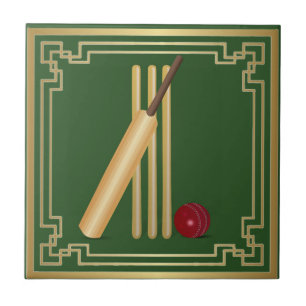 Carreau Cricket-Wicket, chauve-souris et balle