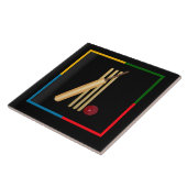 Carreau Cricket, wicket, chauve-souris et balle, (Côté)