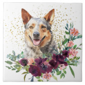 Carreau Crimson Floral Bouquet Australian Cattle Dog (Devant)