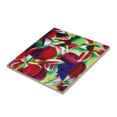 Carreau Crimson tropical Singapour Orchidées fleuris (Côté)