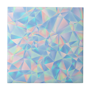 Carreau Cristal Géométrique Pastel Holographique Low-Poly