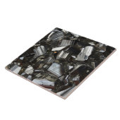 Carreau Cristaux de quartz brillants gris en métal (Côté)