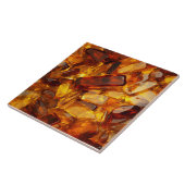 Carreau Cristaux en verre d'ambre, jaune et orange (Côté)