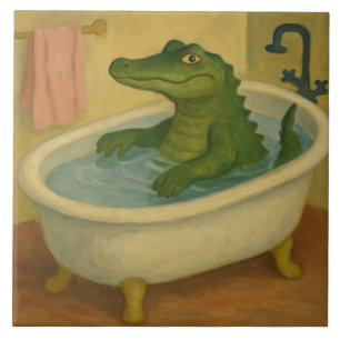 Carreau Crocodile à l'heure du bain