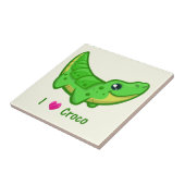 Carreau Crocodile mignon amour kawaii dessin animé bébé (Côté)