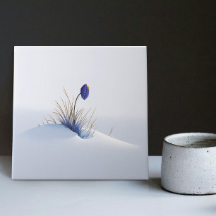 Carreau Crocus de montagne bleu neigeux Fleur renaissance