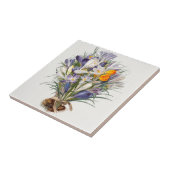 Carreau Crocus Spring Flower Botanique Floral Art (Côté)