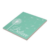 Carreau Croire Script blanc Dandelion Silhouette (Côté)