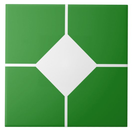 Carreau croisé diamant blanc et vert forêt (Devant)