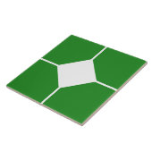 Carreau croisé diamant blanc et vert forêt (Côté)