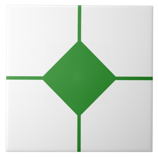 Carreau croisé diamant vert forêt et blanc (Devant)