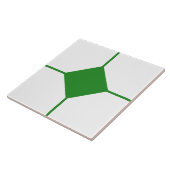 Carreau croisé diamant vert forêt et blanc (Côté)