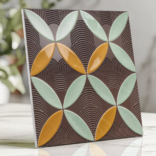 Carreau Croissant et vague de style milieu de siècle en me