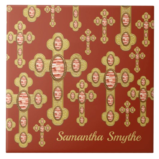 Carreau Croix avec 6 Portes rouges Faux - (Devant)