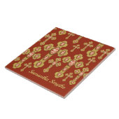 Carreau Croix avec 6 Portes rouges Faux - (Côté)