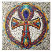 Carreau Croix d'Ankh égyptienne - Art mosaïque (Devant)