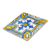 Carreau Croix d'eau bleu méditerranéen (Côté)