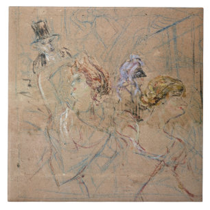 Carreau Croquis de Henri De Toulouse-Lautrec pour 'au