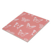 Carreau Croquis de papillon, rose corail (Côté)
