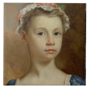 Carreau Croquis d'une jeune fille, c.1730-40 (huile sur la