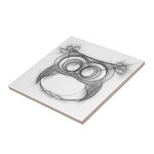 Carreau Croquis noir et blanc de hibou (Côté)