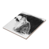 Carreau Croquis noir et blanc Loup gris (Côté)