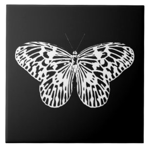 Carreau Croquis papillon, blanc et noir