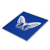 Carreau Croquis papillon, bleu cobalt et blanc (Côté)