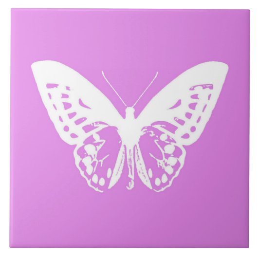 Carreau Croquis papillon, orchidée et blanc (Devant)
