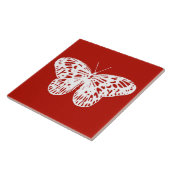Carreau Croquis papillon, rouge et blanc foncé (Côté)
