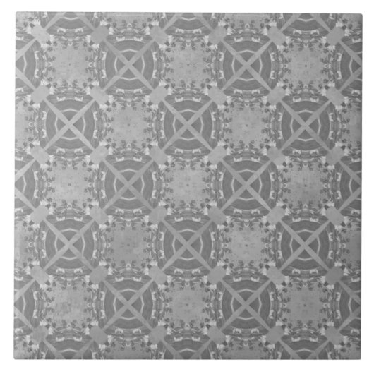 Carreau Crosses and Circles Grey Geometric Pattern (Devant)