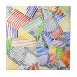 Carreau Crosshatch Quilt I<br><div class="desc">Crosshatch Quilt I par Nikki Galapon. Cette conception de courtepointe crosshatch a été créée à l'aide de lignes, d'épaisseurs et de couleurs différentes, dans un style aquarelle.| 159738FN</div>