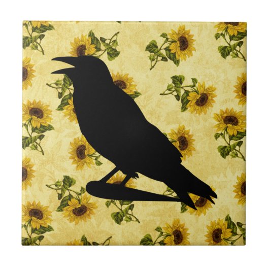 Carreau Crow on Sunflowers (Devant)