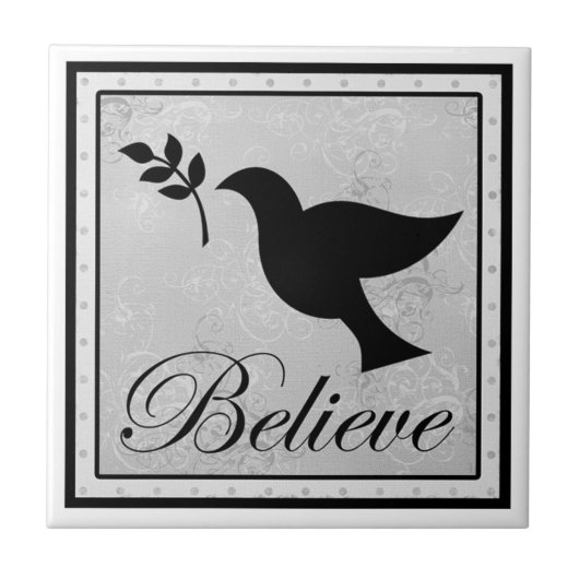 Carreau Croyez et colombe paisible (Devant)