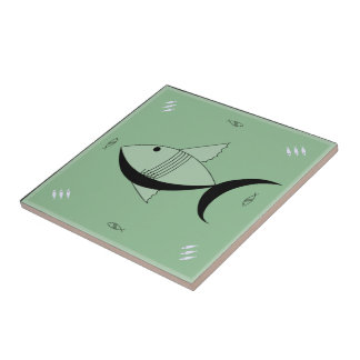 Carreau Cru de POISSONS FABULEUX des années 1950 de