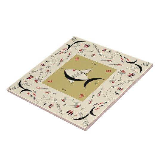 Carreau Cru de POISSONS FABULEUX des années 1950 de (Côté)