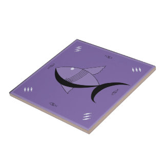 Carreau Cru de POISSONS FABULEUX des années 1950 de