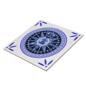 Carreau Cru-Delft-Bleu-Regard de marine de bateau et de (Côté)